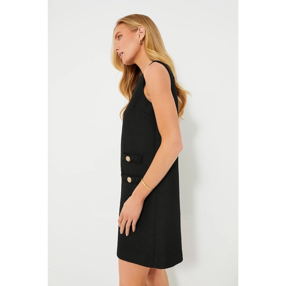 Tuckernuck | Black Tweed Sleeveless Jackie Shift Dress New w/ Tags ~ XL - Picture 4 of 15